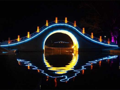 公園橋亮化工程-燈光效果襯托夜景美